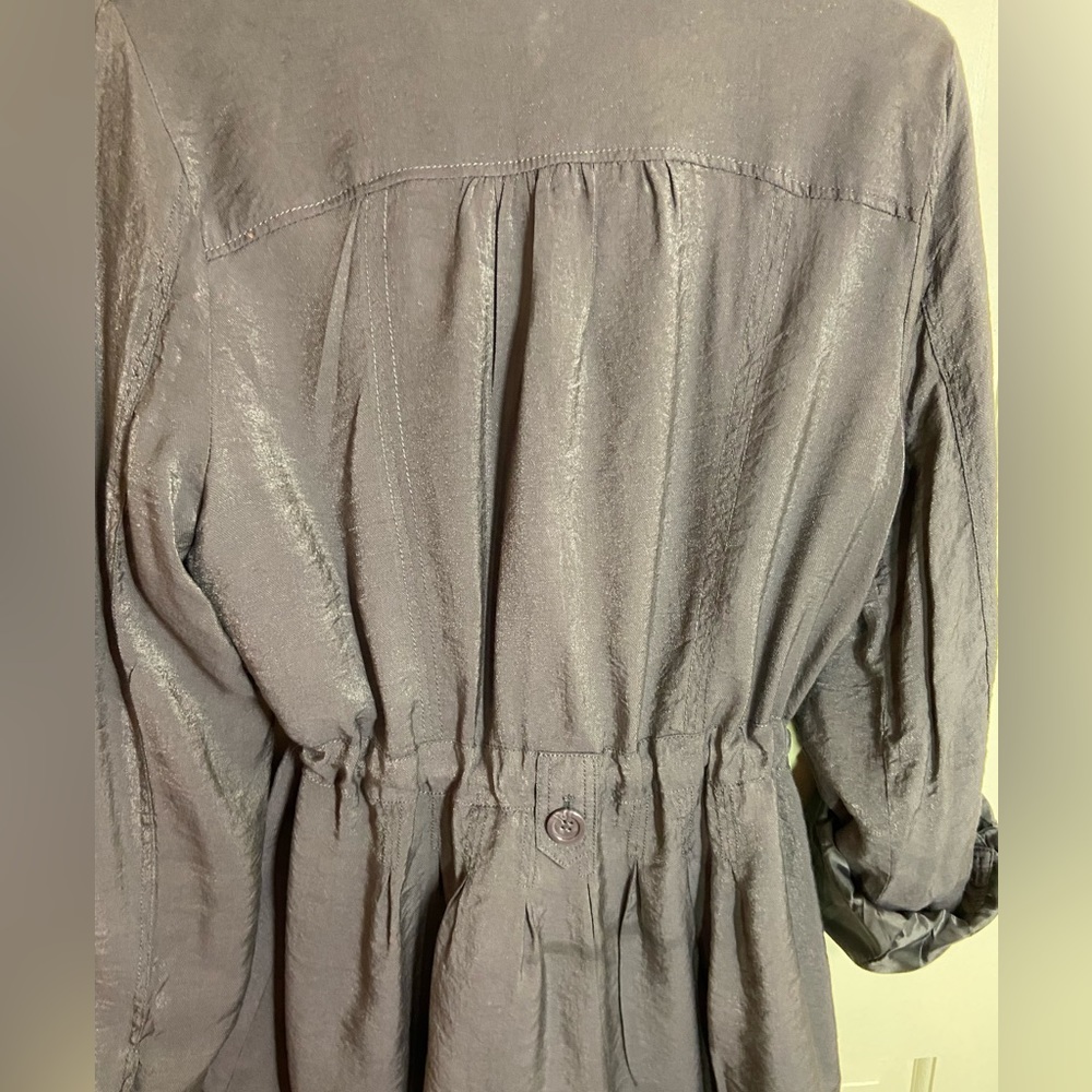 Basic Edge Gray Metallic Sheen Utility Trench Jac… - image 5